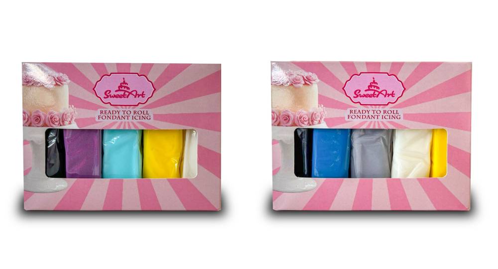SweetArt potahovací a modelovací hmoty vanilkové Night Wednesday a Winter mix (10x100 g) - Fondanella