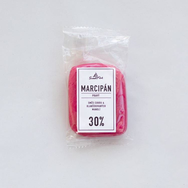 SweetArt Pravý marcipán tmavě růžový 30% mandlí (150 g)