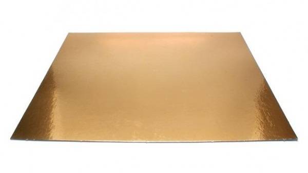 Tác zlatý hrubý rovný čtverec 25 x 25 cm (1 ks)