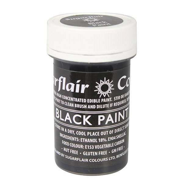 Tekutá černá barva Sugarflair (20 g) Black Paint