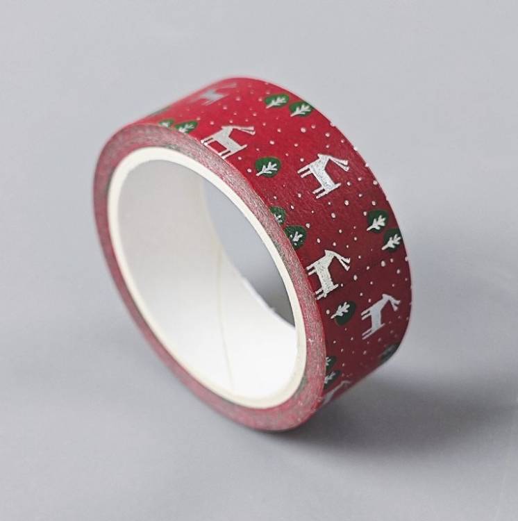 Vánoční papírová lepicí páska 1 (1,5 cm x 5 m)