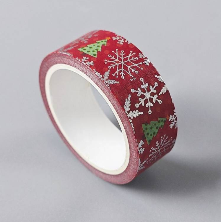 Vánoční papírová lepicí páska 11 (1,5 cm x 5 m)