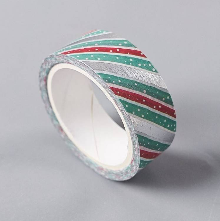 Vánoční papírová lepicí páska 6 (1,5 cm x 5 m)