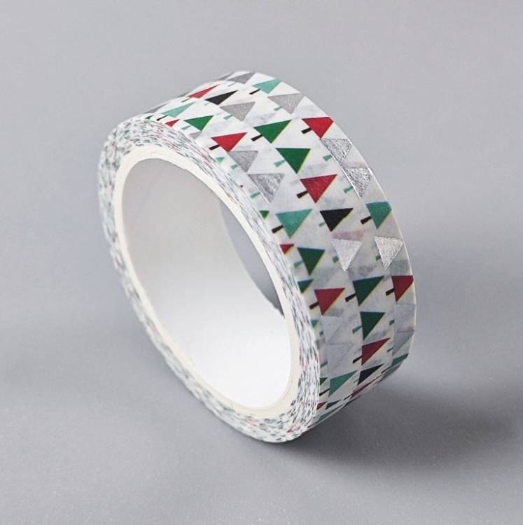 Vánoční papírová lepicí páska 7 (1,5 cm x 5 m)