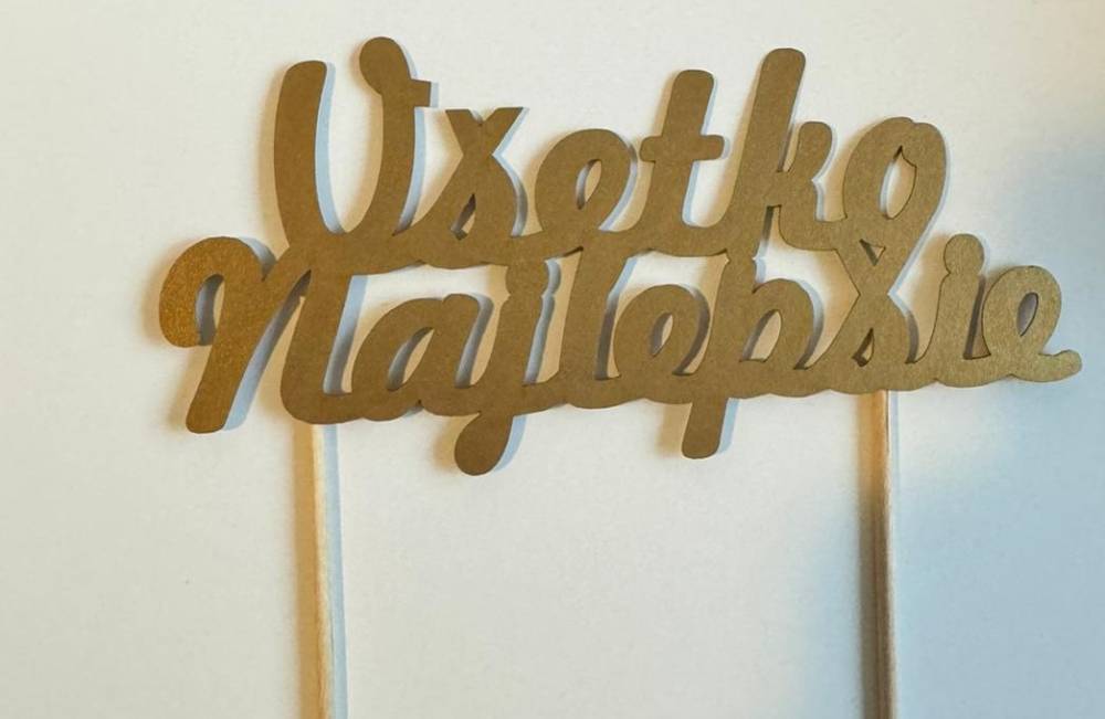 Zápich do dortu zlatý Všetko najlepšie