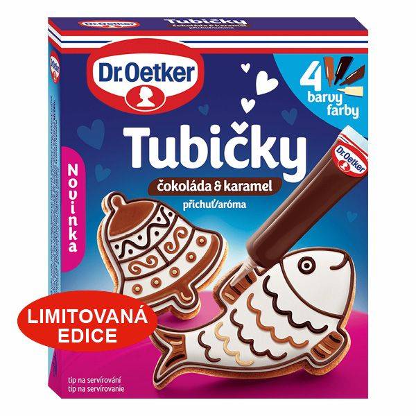 Dr. Oetker Tubičky na zdobení čokoláda a karamel (4x19 g)