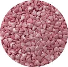 4Cake Cukrová srdíčka růžová perleťová (80 g)
