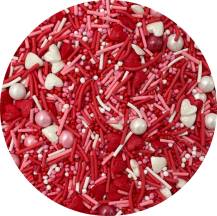 4Cake Cukrové zdobení bílé, růžové a červené Flash of Love (50 g)