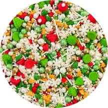 4Cake White, Gold, Red and Green New Year's Forest Sugar Decoration (70g)