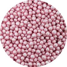4Cake Cukrovo-rýžové perly růžové perleťové 5 mm (60 g)