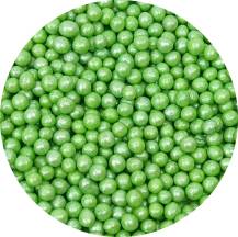 4Cake Cukrovo-ryžové perly zelené perleťové 5 mm (60 g)