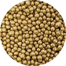 4Cake Cukrovo-rýžové perly zlaté 5 mm (60 g)