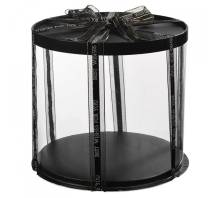 4Cake Boîte à gâteaux ronde en plastique noire sans ruban (26 x 26 x 31 cm)