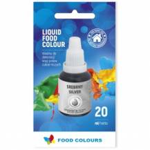 Airbrush perleťová barva tekutá Food Colours Silver (20 ml) Stříbrná Do 21.3.2024!