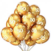 Alvarak Balónky zlaté k 50. výročí (7 ks)