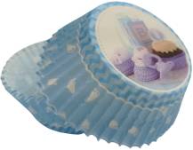 Moules à muffins Alvarak Bleu avec le motif de la naissance d'un garçon (50 pcs.)