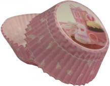 Foremki na muffinki Alvarak Różowe z motywem narodzin dziewczynki (50 szt.)