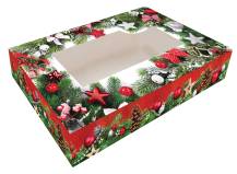 Alvarak vánoční krabice na cukroví Větvičky s ozdobami 37 x 22,5 x 5 cm