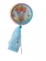 Alvarak stick-on decoration Teddy bear with blue confetti