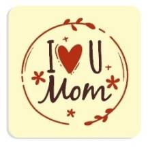 Ozdoba czekoladowa Bombasei Kwadrat I Love U Mom (240 szt.)