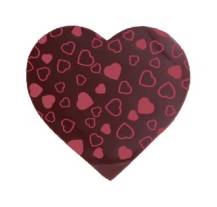 Décoration Bombasei en chocolat noir Coeur avec coeurs rouges (270 pcs)