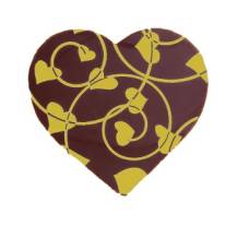 Décoration Bombasei en chocolat noir Coeur avec coeurs et spirales (270 pcs.)