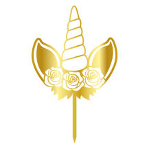 Cesil Pierced plastic decoration gold Unicorn horn