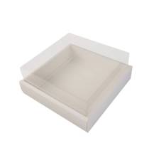 Pastry box with transparent lid and divider (25 x 25 x 10 cm)