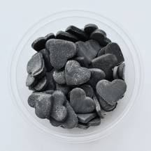 Cukrová srdíčka velká tmavě šedá perleťová (50 ks)