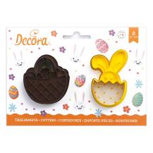 Emporte-pièces Decora Panier avec des œufs et un lièvre dans un œuf (2 pcs.)