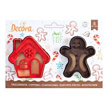 Decora cookie cutters Gingerbread and cottage (2 pcs)