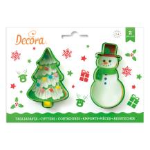 Decora cookie cutters Tree and snowman (2 pcs)
