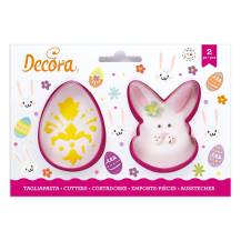 Decora cookie cutters Egg and rabbit head (2 pcs)
