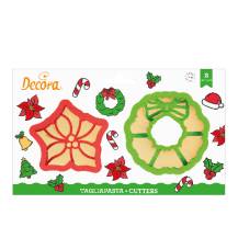Decora cutter Christmas star and wreath (2 pcs)