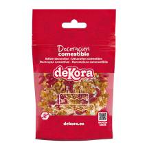 Dekora cukordíszek Arany csillagok és piros rudak (100 g)