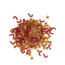 Dekora cukrové zdobení Hvězdičky zlaté a hůlky červené (100 g)