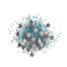 Dekora cukrové zdobení Sněhové vločky bílé a stříbrné (100 g)