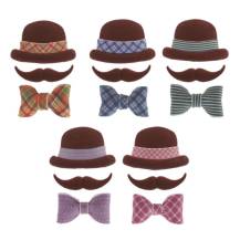 Dekora decorative sugar decoration Hats, mustaches and bow ties (15 pcs)