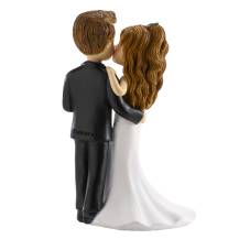 Dekora figurka Líbající se novomanžené se zlatými poháry 16 cm