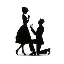 Dekora kovová dekorace Žádost o ruku 18 cm