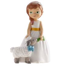 Décoration décoration non comestible Petite fille avec un mouton