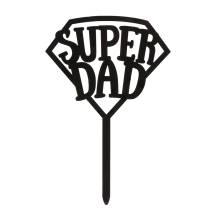 Dekora zápich do dortu černý Super Dad