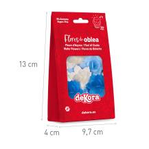 Dekorace z jedlého papíru Květiny bílé a modré (8 ks)