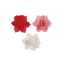 Dekorace z jedlého papíru Květiny bílé, růžové a červené (8 ks)