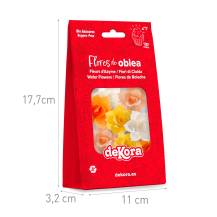 Dekorace z jedlého papíru Květiny bílé, žluté a oranžové (8 ks)