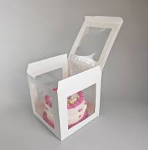 Dortový box na dorty s 5 okny (25 x 25 x 25 cm)