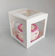 Dortový box na dorty s 5 okny (25 x 25 x 25 cm)