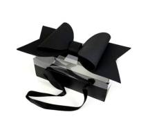 Elegant universal box with bow black (35 x 21 x 16.5 cm)