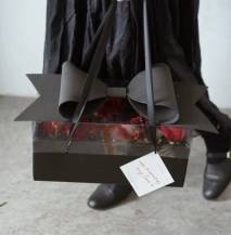 Elegantní univerzální box s mašlí černý (35 x 21 x 16,5 cm)