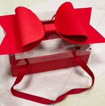 Elegantní univerzální box s mašlí červený (35 x 21 x 16,5 cm)